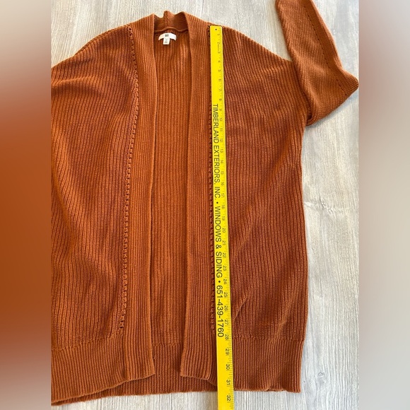 BP. Cozy Long Knit Sweater Cardigan Duster Womens Medium Orange Rust Fall Winter - Picture 6 of 8